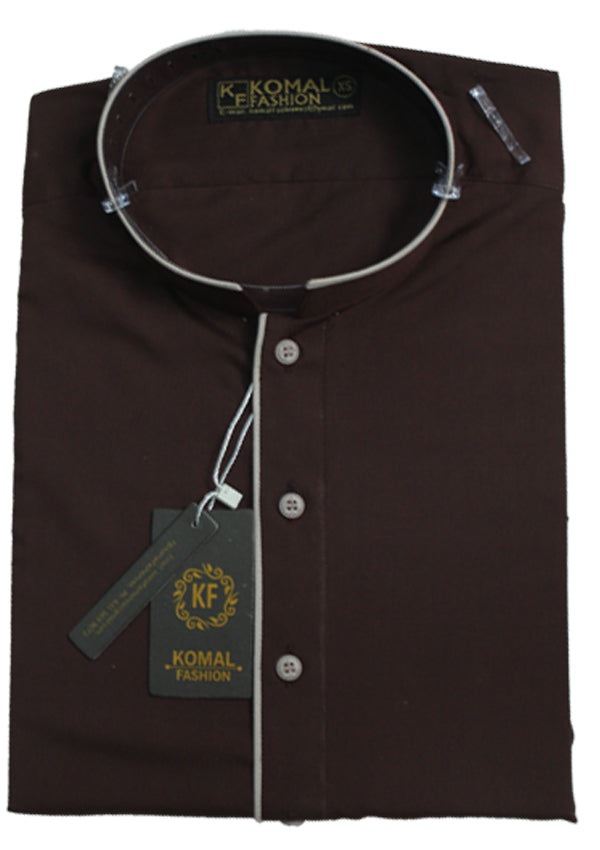 Men's Dark Brown Plain Shalwar Kameez K0108