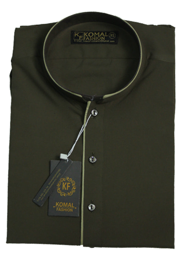 Men's Dark Olive Plain Shalwar Kameez K0111