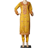 Gotta Hand Work with Churidar Pajama Mustard Yellow