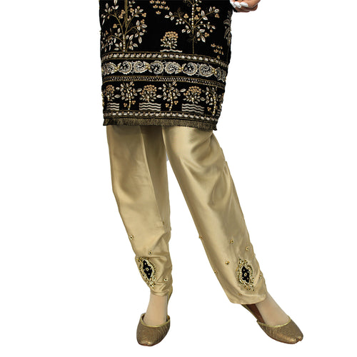 Black Velvet Kurti with Nug and Stone Work and Mesoori Banarsi Dupatta KF-040
