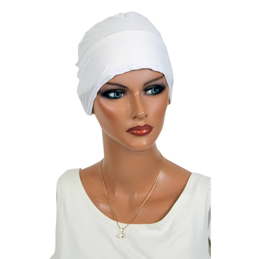 White Jersey Hijab Cap, HC-001