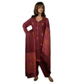 Maroon Banarsi Lawn 3 Piece Suit with Woven Motifs, CD-163