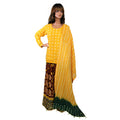 Maroon Chundri Cotton Suit with Hand Gotta Work Lehenga and Beads, Lehnga-011