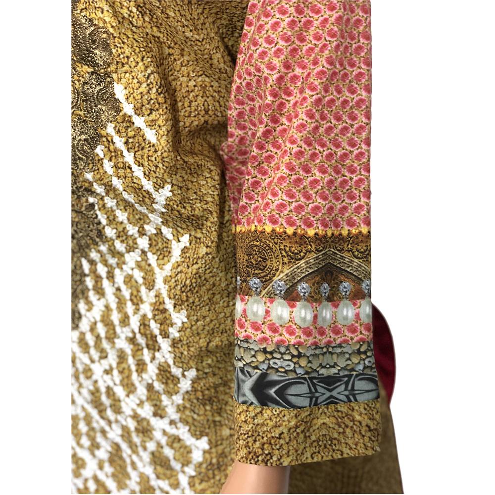 Olive Gold Lawn 3 Piece Suit with Tilla Thread Work CD-010