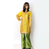 Charming Yellow And Green Gotta Work Palazzo Style Party Wear KF-2002