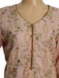 3 Piece Cotton Kameez Trouser Light Peach