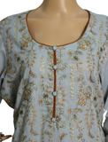 3 Piece Cotton Kameez Trouser Grey