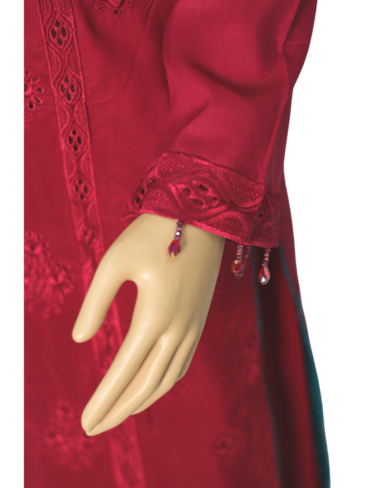 Shocking Pink Embroidered Viscose 3 Piece Suit with Chiffon Dupatta KF-0020
