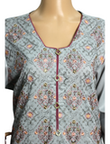 3 Piece Cotton Kameez Trouser Grey