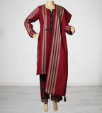 Women Linen 3 Piece Red Suit