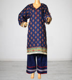Women Khaddar 3 Piece Blue Suit