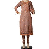 Gotta Hand Work with Churidar Pajama Copper