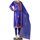 Gotta Hand Work with Churidar Pajama Royal Blue
