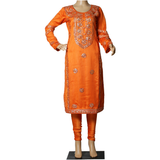 Gotta Hand Work with Churidar Pajama Orange