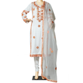 Gotta Hand Work with Churidar Pajama White